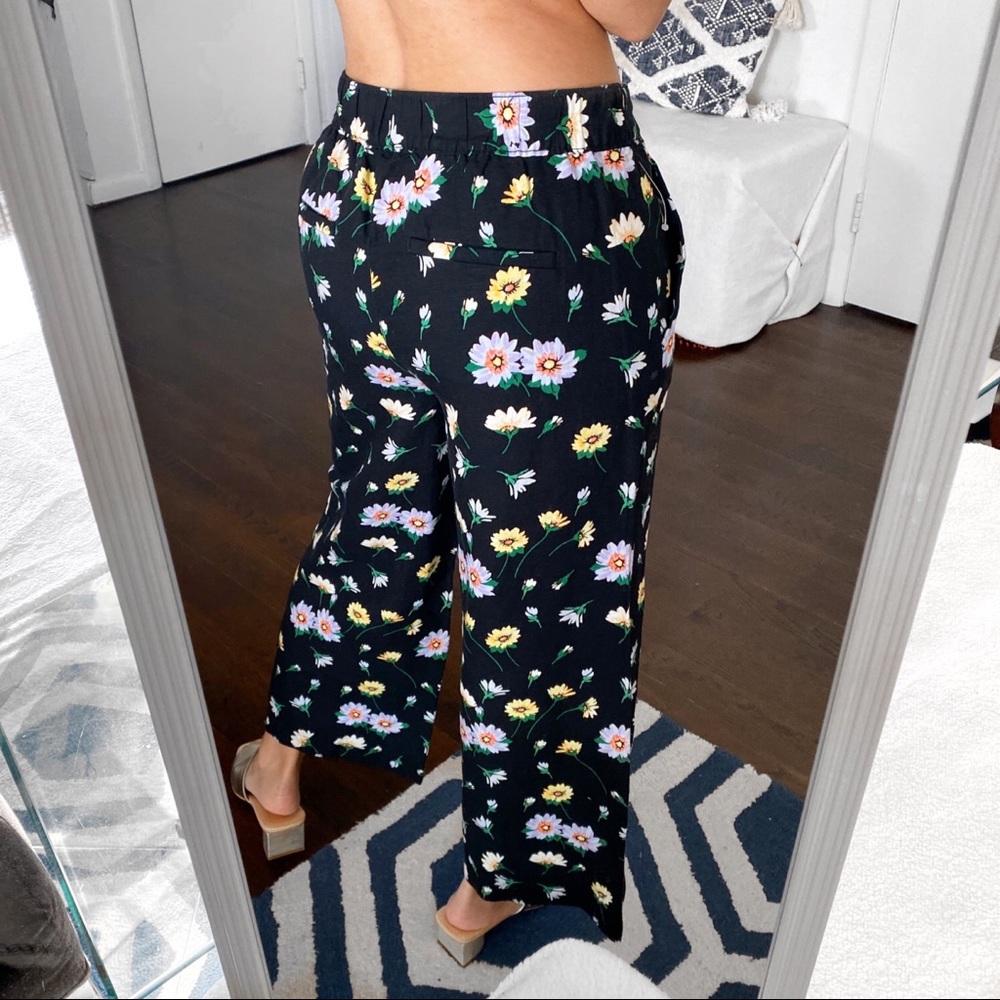 πΌ LOFT BLACK FLORAL LINEN BLEND WIDE LEG PANTS! - Picture 5 of 12